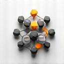 Abstract icon representing molecular structure, symbolizing novel materials